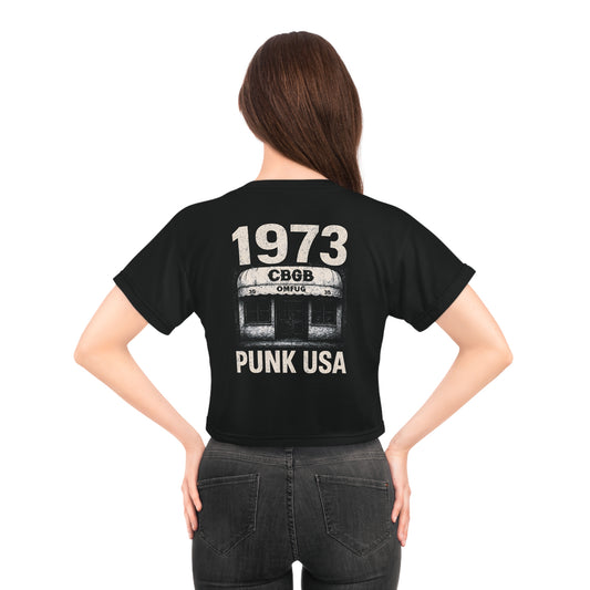 "1973 Punk USA", Black Crop Tee