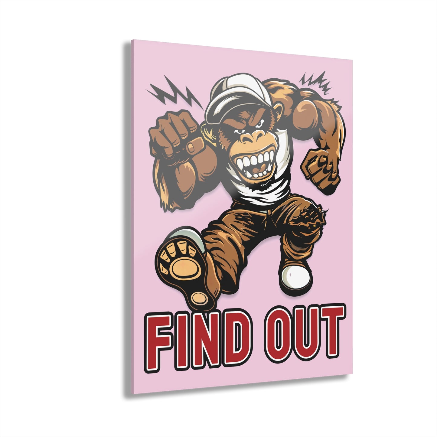 "Find Out", Acrylic Wall Prints (French Cleat Hanging) (Shampoo Pink)