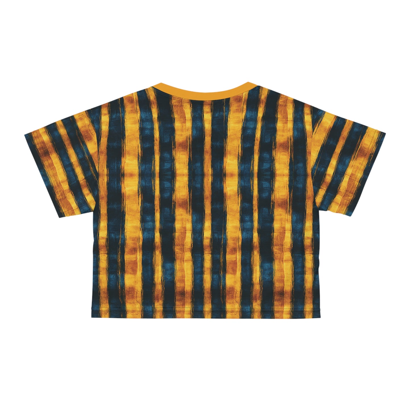 "Paleo Wolf Clan", Crop Tee (Deep Golden Yellow Collar)