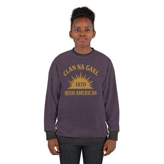"Clan na Gael - Irish American", Unisex Sweatshirt (Purple Verbena)