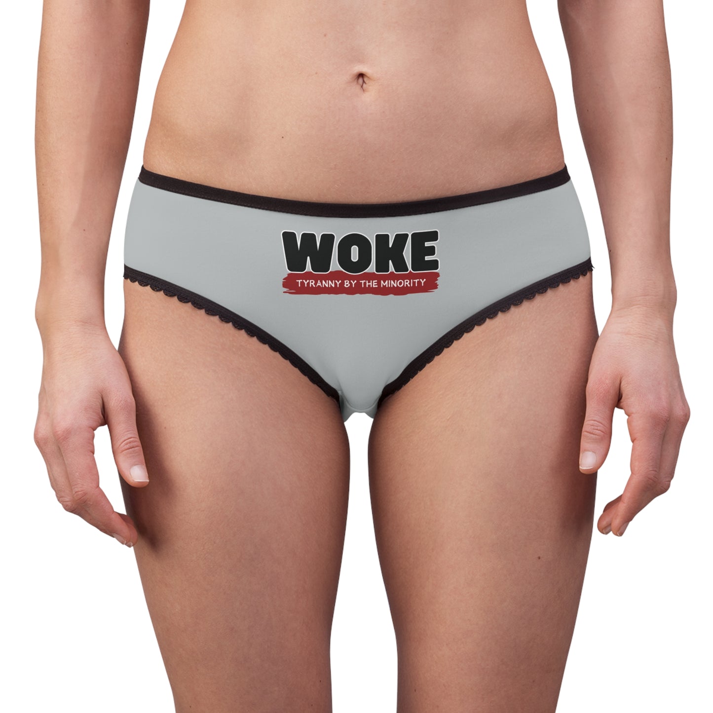 "Woke - Tyranny by the Minority", Women's Briefs (Zero Gravity Grey)