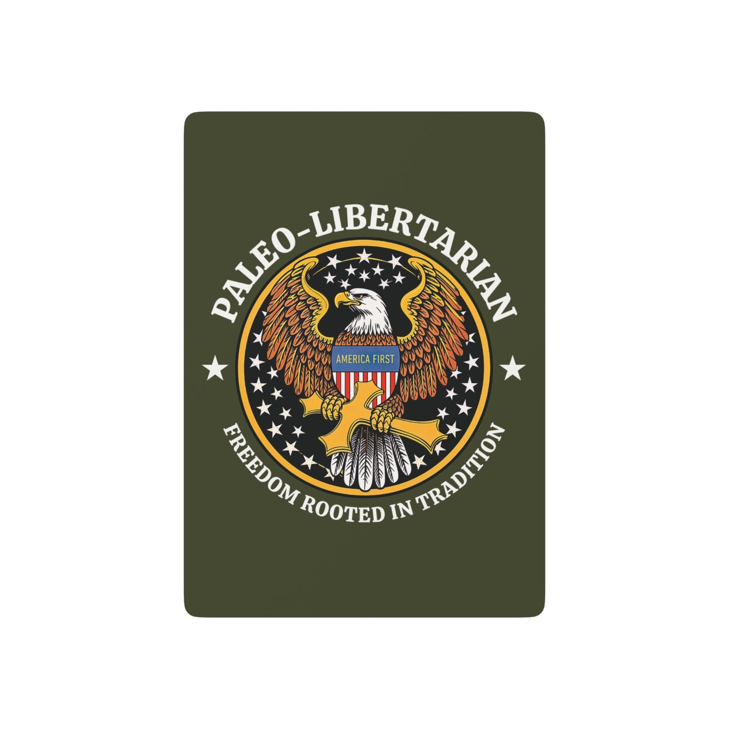 "Paleo-Libertarian" #01, Political Playing Cards (Dark Olive Green)