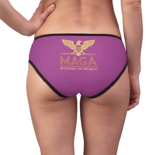 "MAGA - Restoring the Republic", Women's Briefs (Fuchsia)