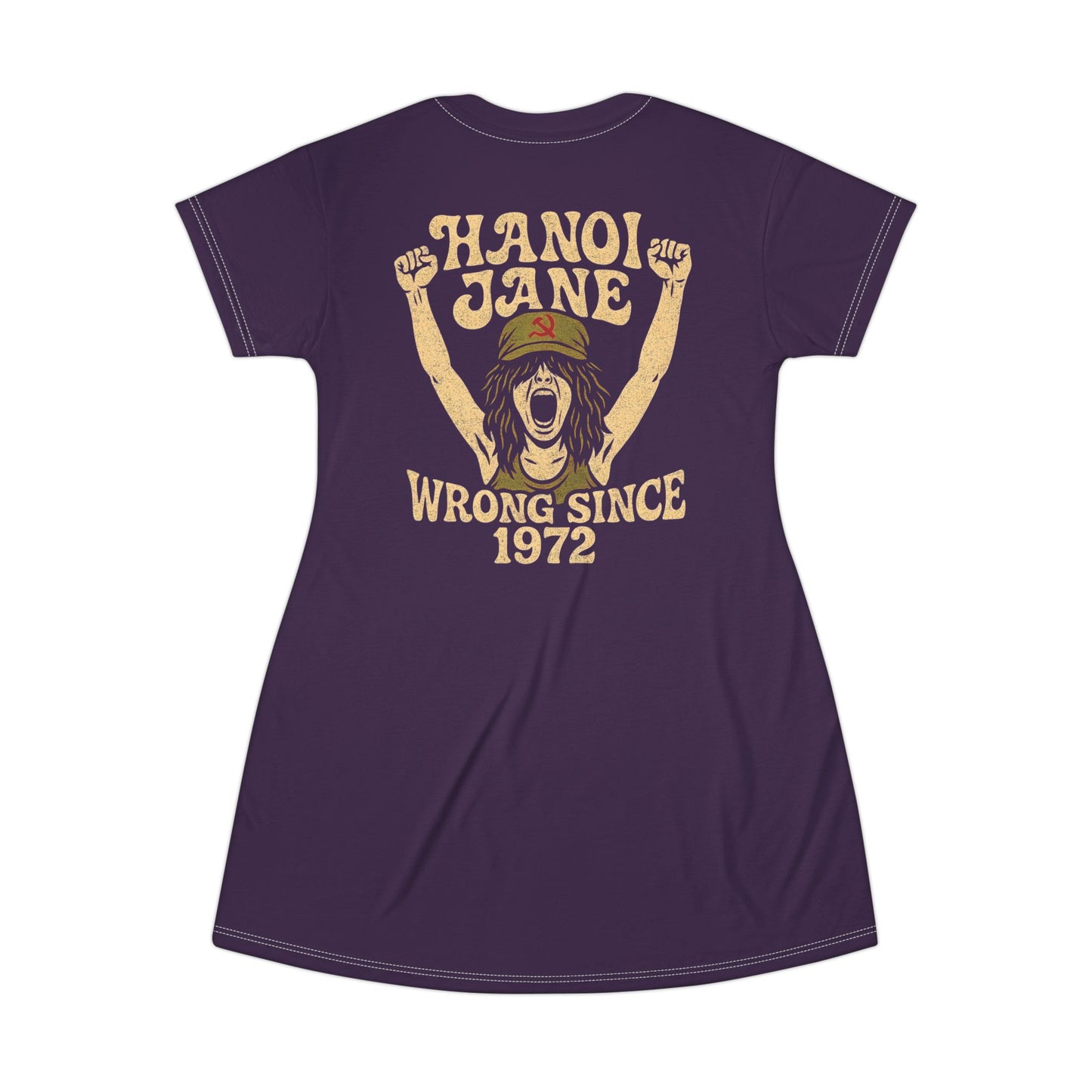 "Hanoi Jane", T-Shirt Dress (Imperial Plum)