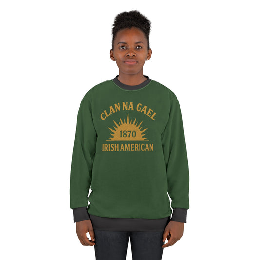 "Clan na Gael - Irish American", Unisex Sweatshirt (Brithemain Green)