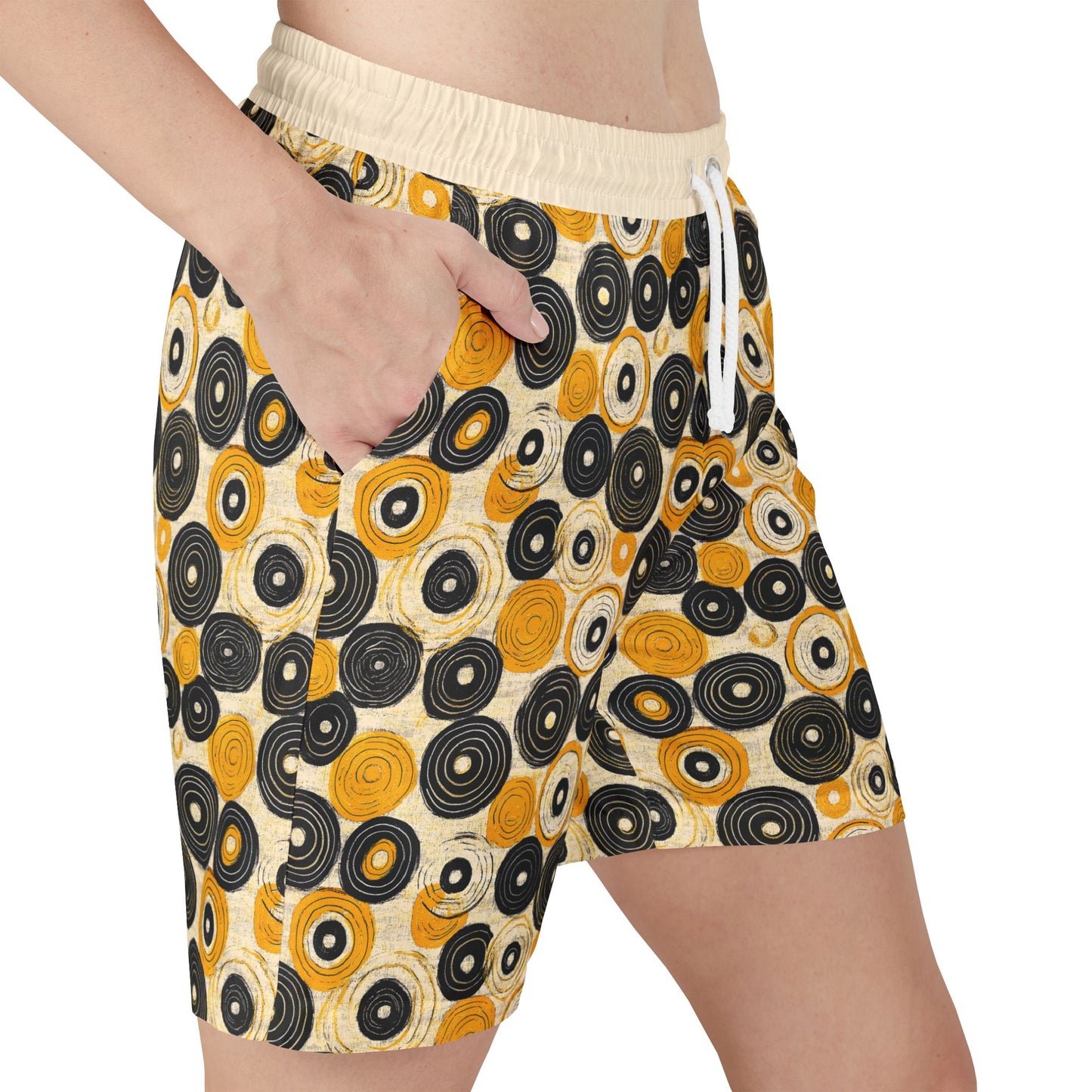 "Old 45's", Swim Shorts (Dough White Waistband)