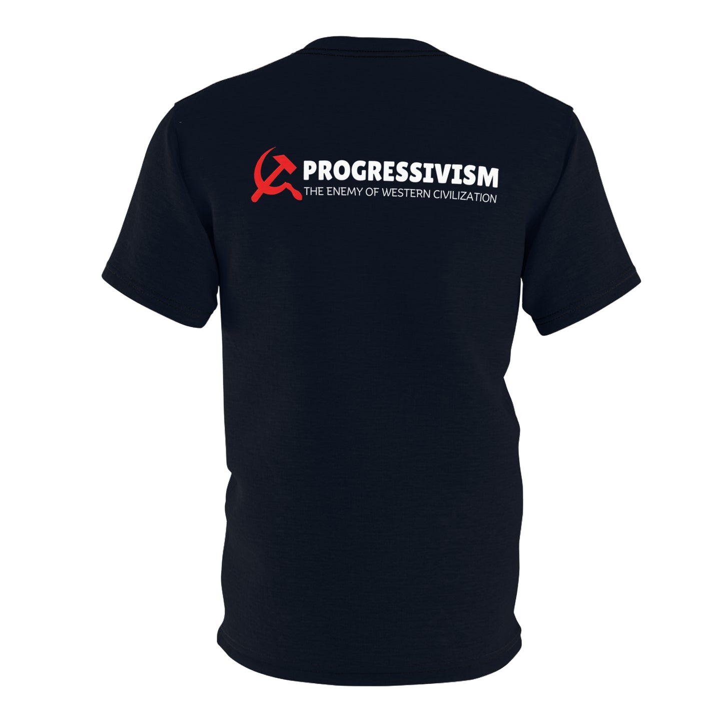 "Progressivism - Enemy of Western Civilization", Unisex Tee (Blackstone Blue)
