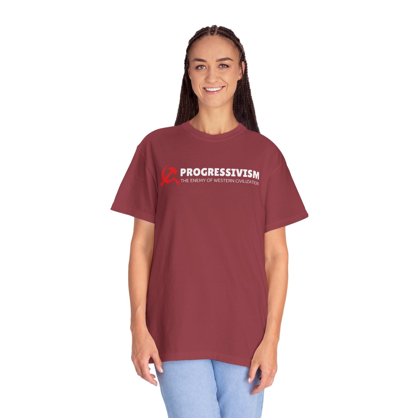 "Progressivism - Enemy of Western Civilization", Unisex T-shirt (Dark Colors)