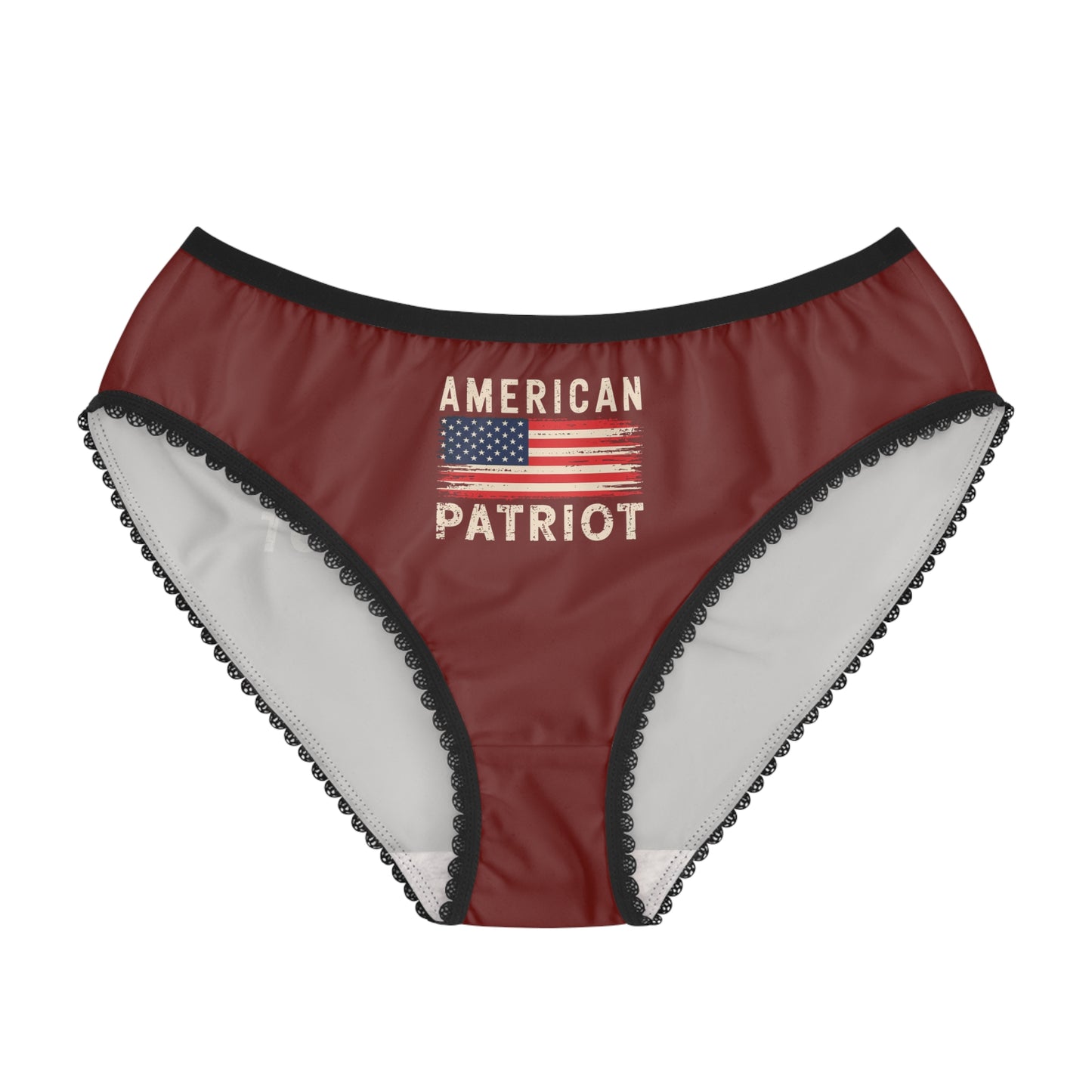 "American Patriot" with Flag #02, Women's Briefs (Emberline Red)