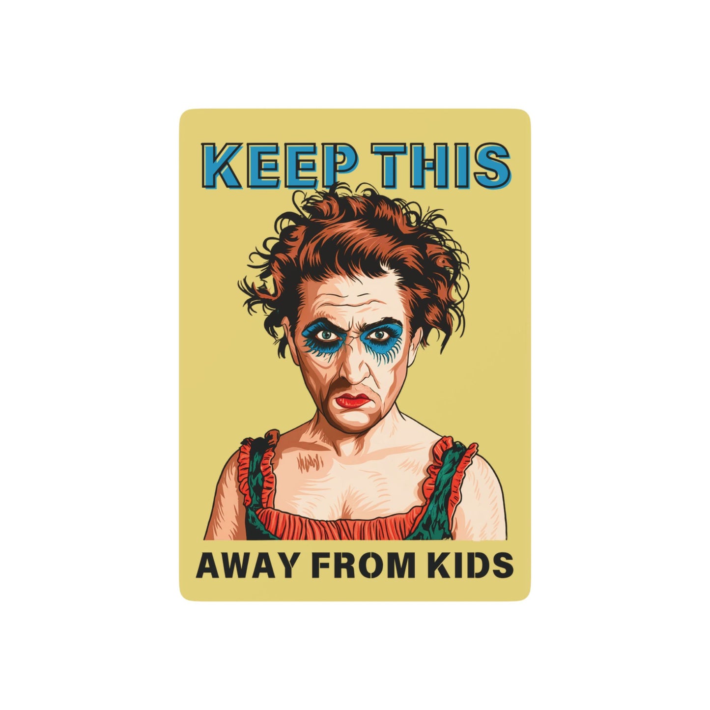 "Keep This Away from Kids", Cultural Playing Cards (Flax Yellow)