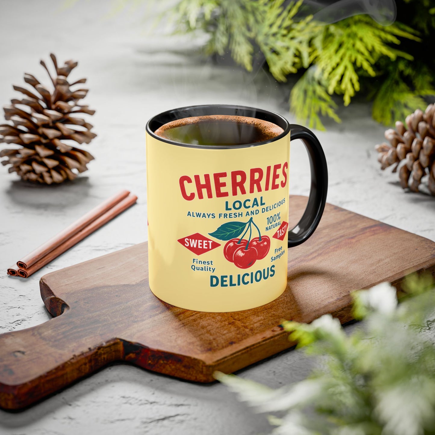 "Delicious Cherries", Colorful Mugs (11oz, 15oz) (Sanctum Veil)