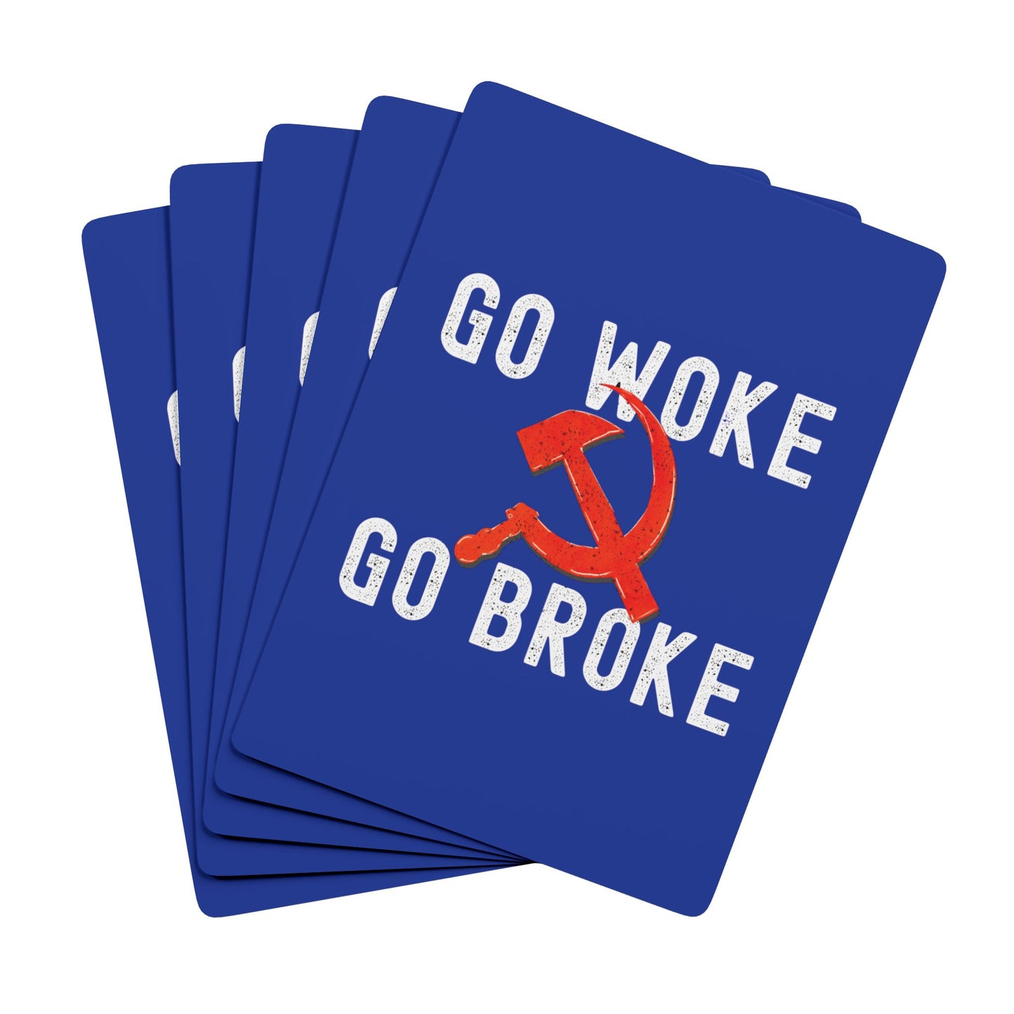 "Go Woke Go Broke (Communist)", Cultural Playing Cards (Electric Deep Blue)