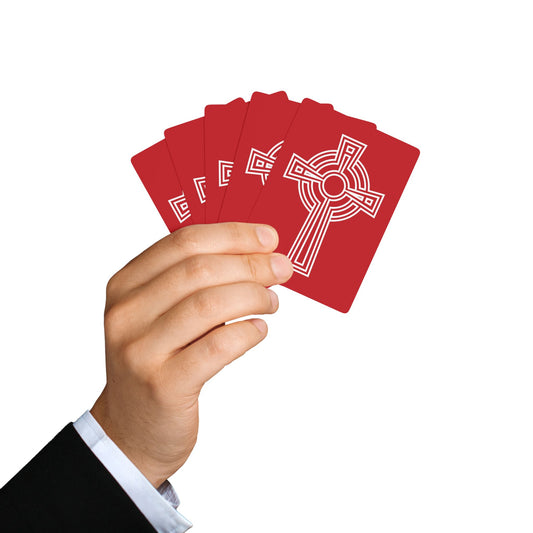 "A Simple High Cross", Christian Playing Cards (Flame Scarlet)