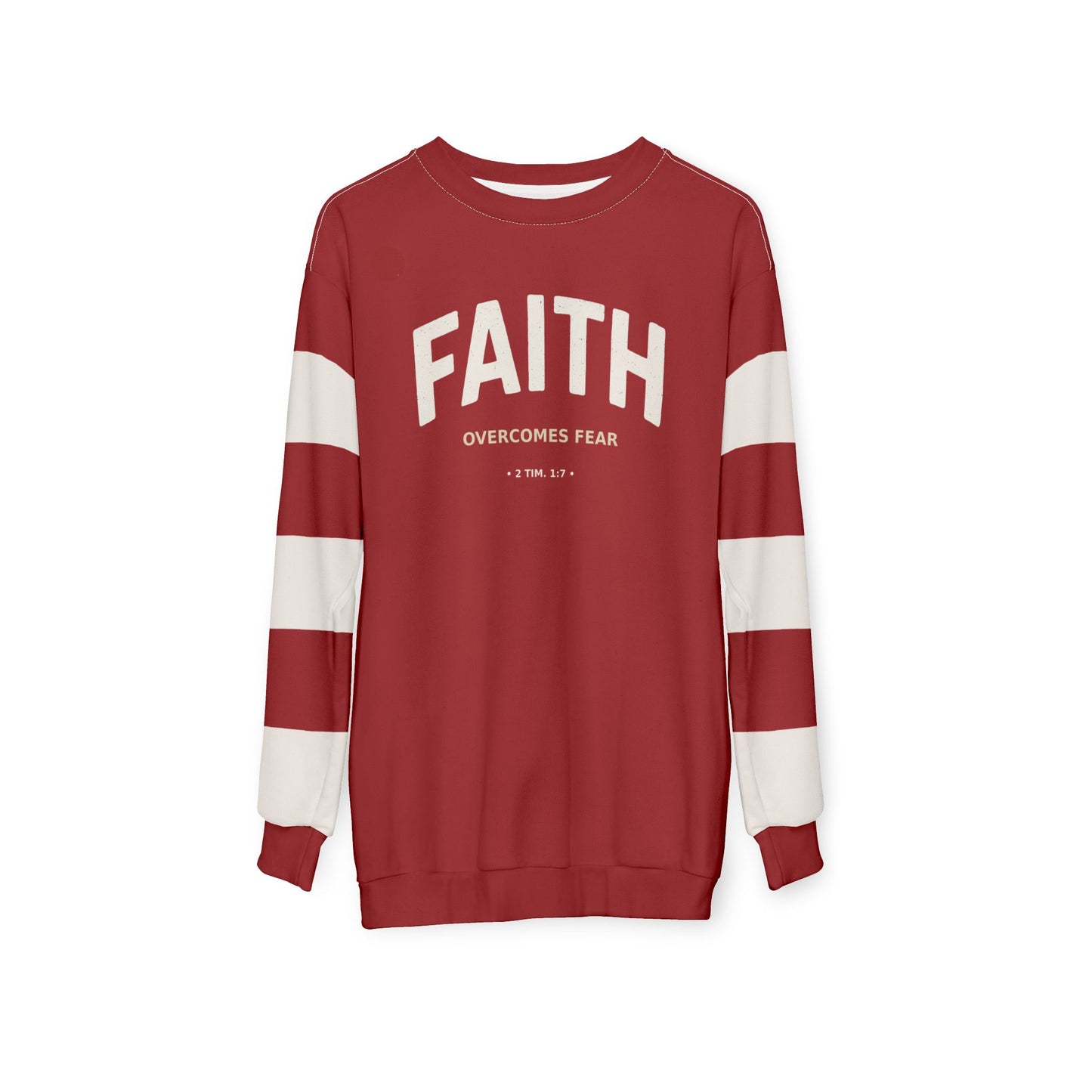 "Faith Overcomes Fear", Unisex Sweatshirt (Cherry Red)