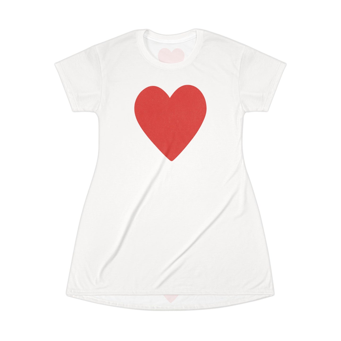 "Big Heart", T-Shirt Dress (Cotton White)