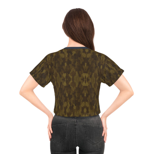 "Swamp Recon Camouflage", Crop Tee (Drowned Indigo Collar)