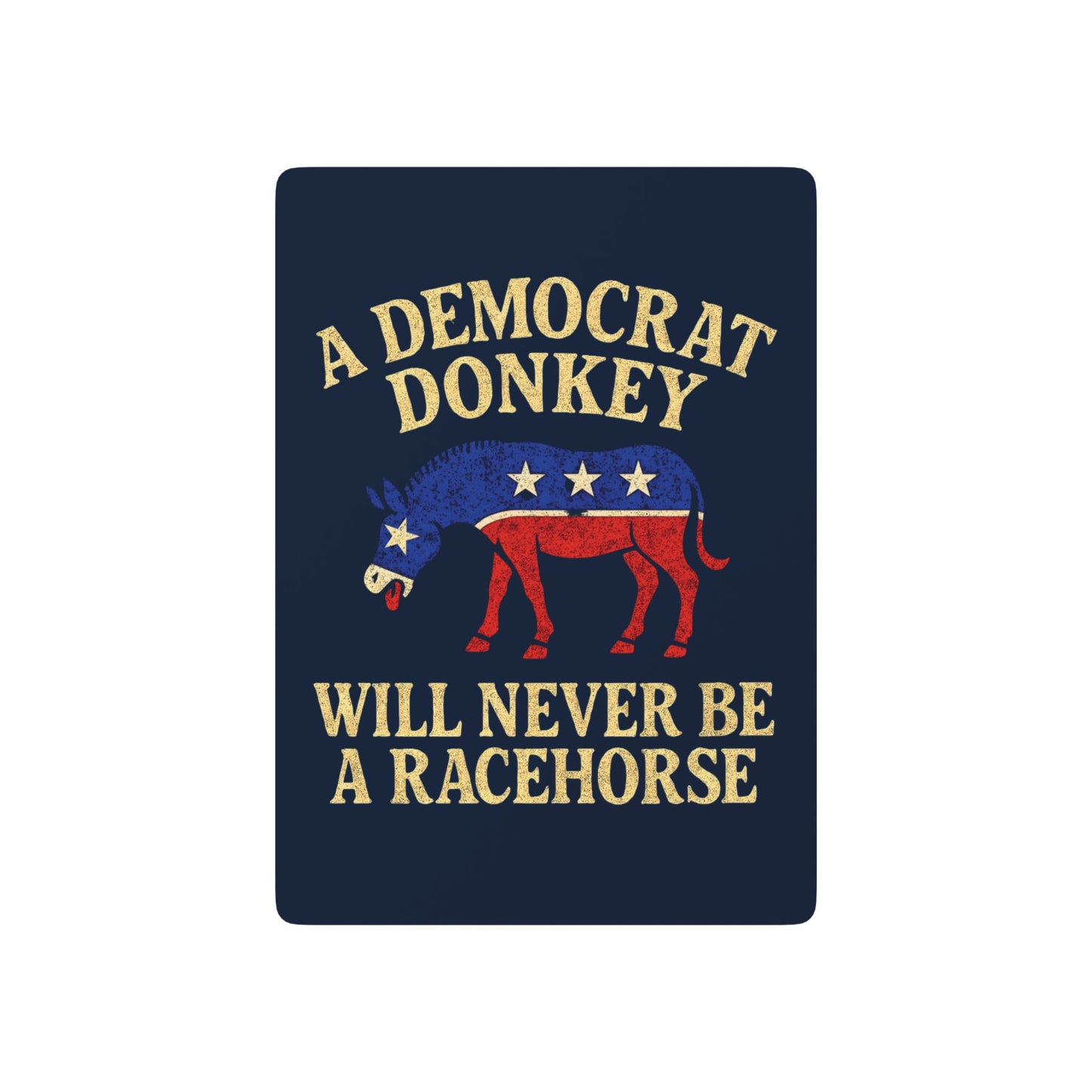 "A Democrat Donkey", Political Playing Cards (Dark Cambridge Blue)