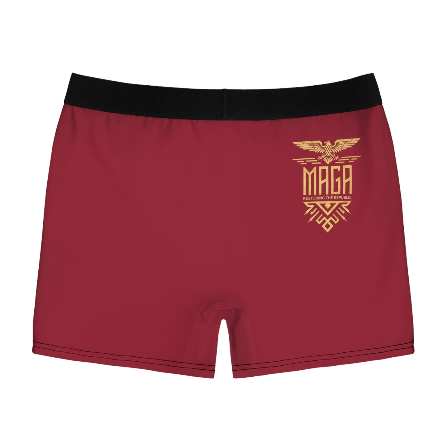 "MAGA Restoring the Republic" #02, Men's Boxer Briefs (Harvard Red)