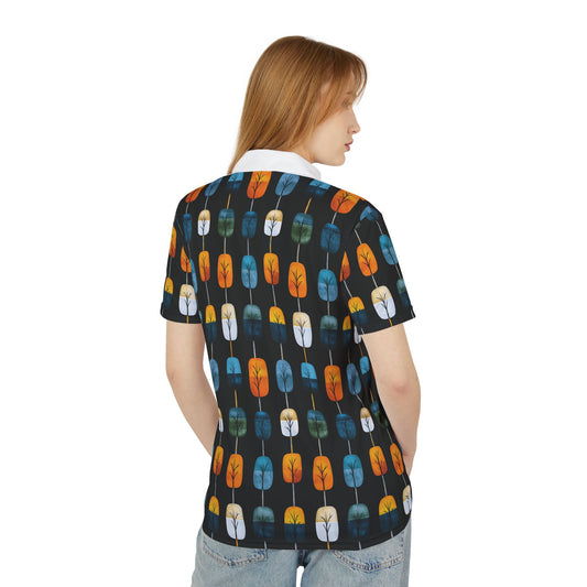 "Skyroot Grove", Unisex Polo Shirt (White Collar)