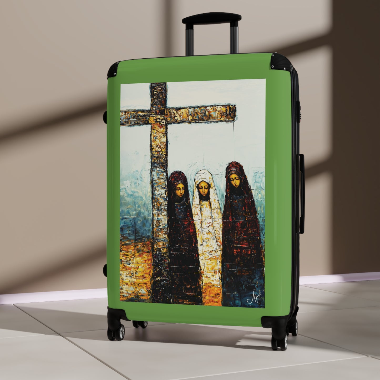 "At-the-Foot of the Cross - John 19:25", Suitcases (Light Green)