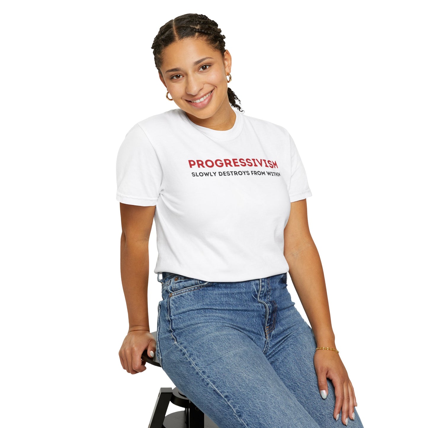 "Progressivism Slowly Destroys From Within", Unisex T-shirt (Light Colors)