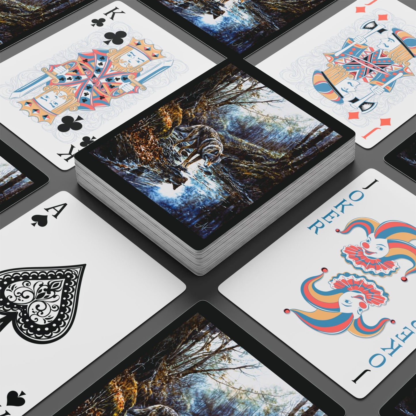 "Irish Wolf", Fine Art Playing Cards (Void Black)