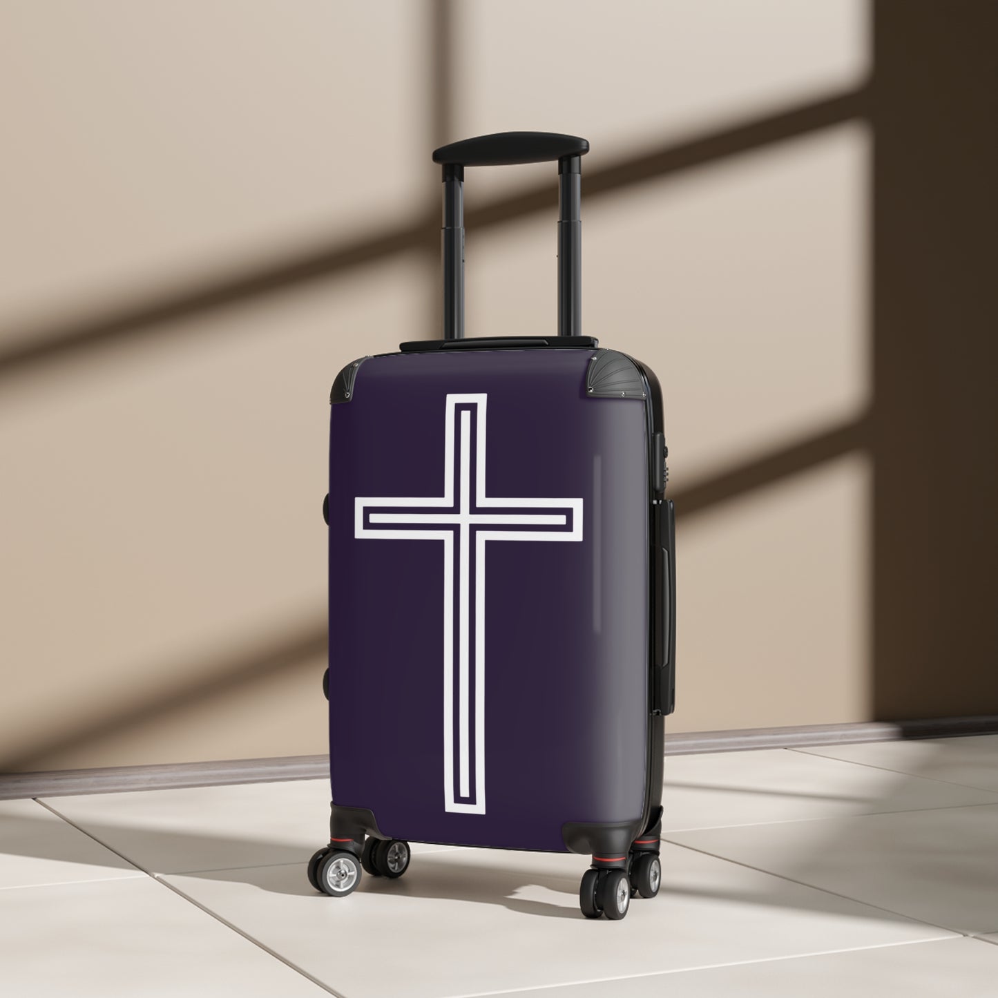 "A Simple Cross" Suitcases (Academic Purple)