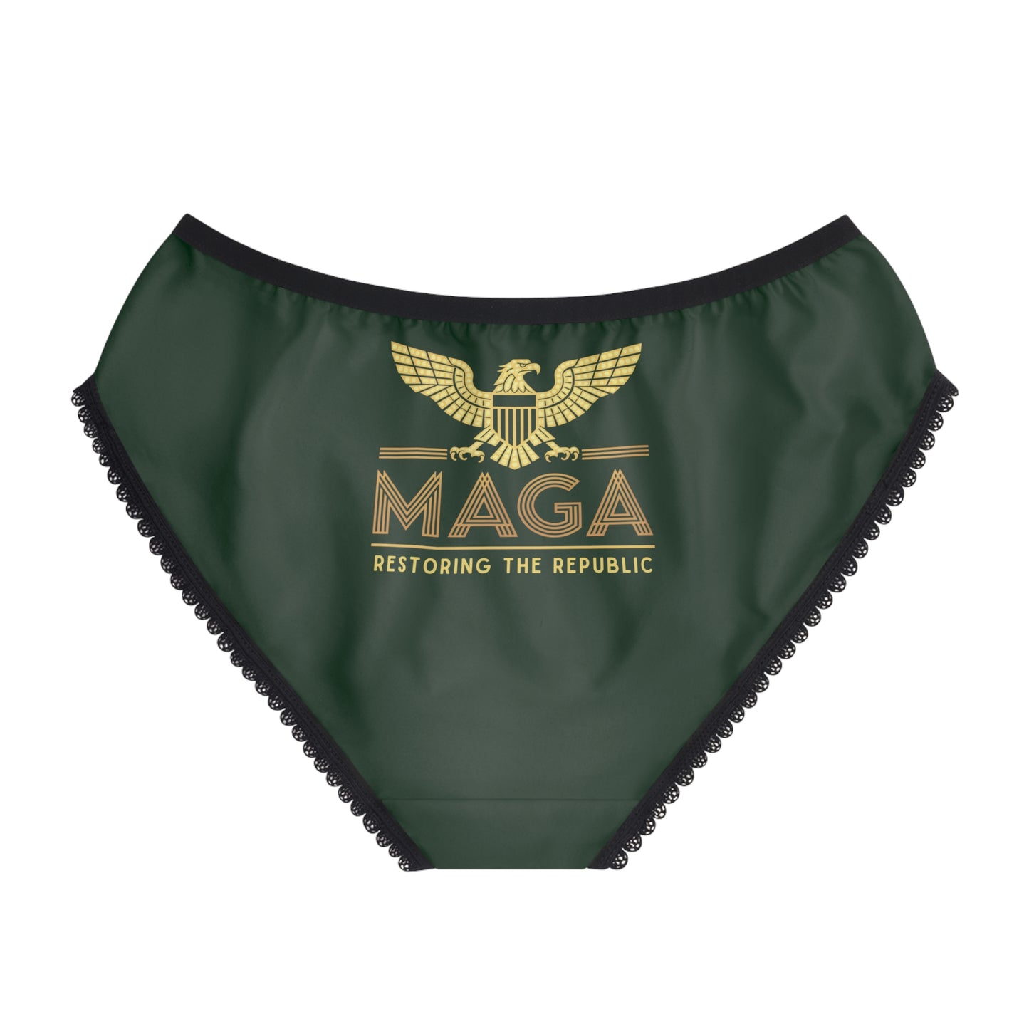 "MAGA - Restoring the Republic", Women's Briefs (Monsoon Green)