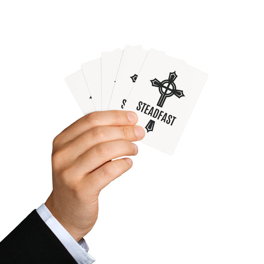 "Steadfast Cross", Christian Playing Cards (Porcelain White)