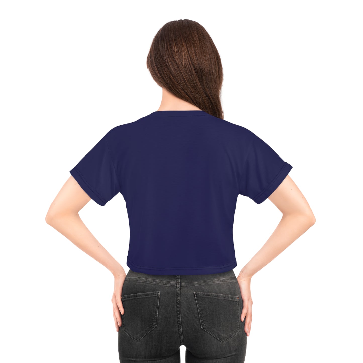 "Nazis were Socialists", Wearable Pattern Art Crop Tee (Obsidian Blue)