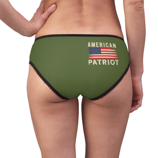 "American Patriot" with Flag #02, Women's Briefs (Kangaroo-Bush)