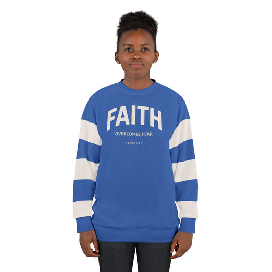 "Faith Overcomes Fear", Unisex Sweatshirt (Celtic Blue)
