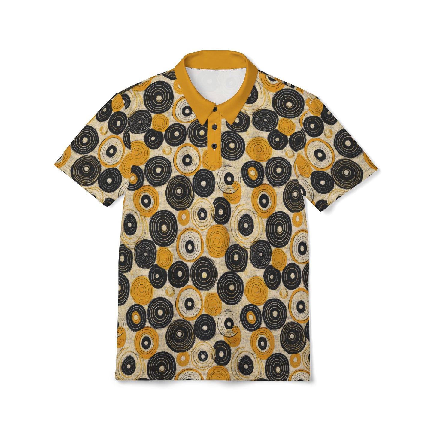 "Old 45's", Unisex Polo Shirt (Cyber Yellow Collar)