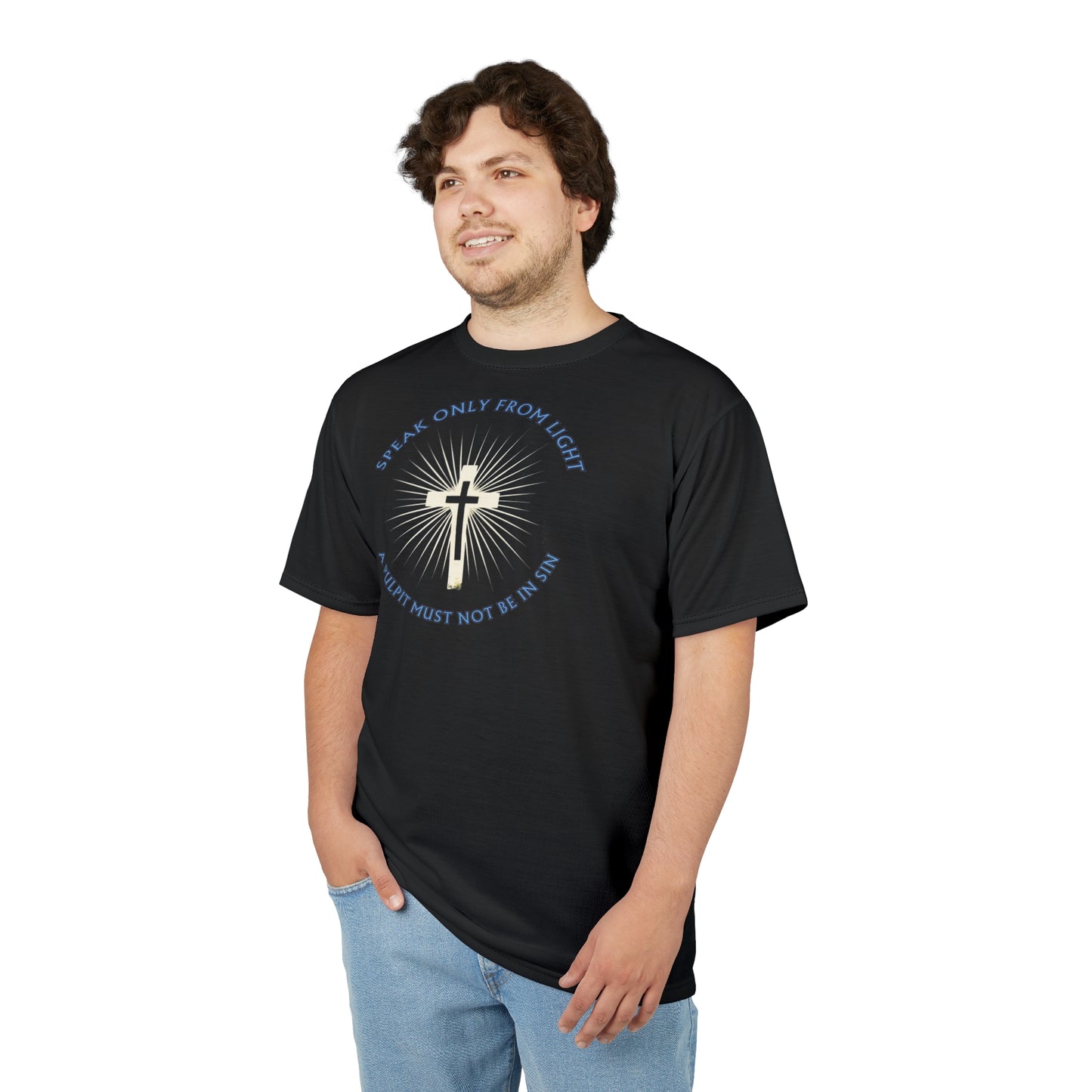 "Speak only from Light", Unisex Black T-shirt