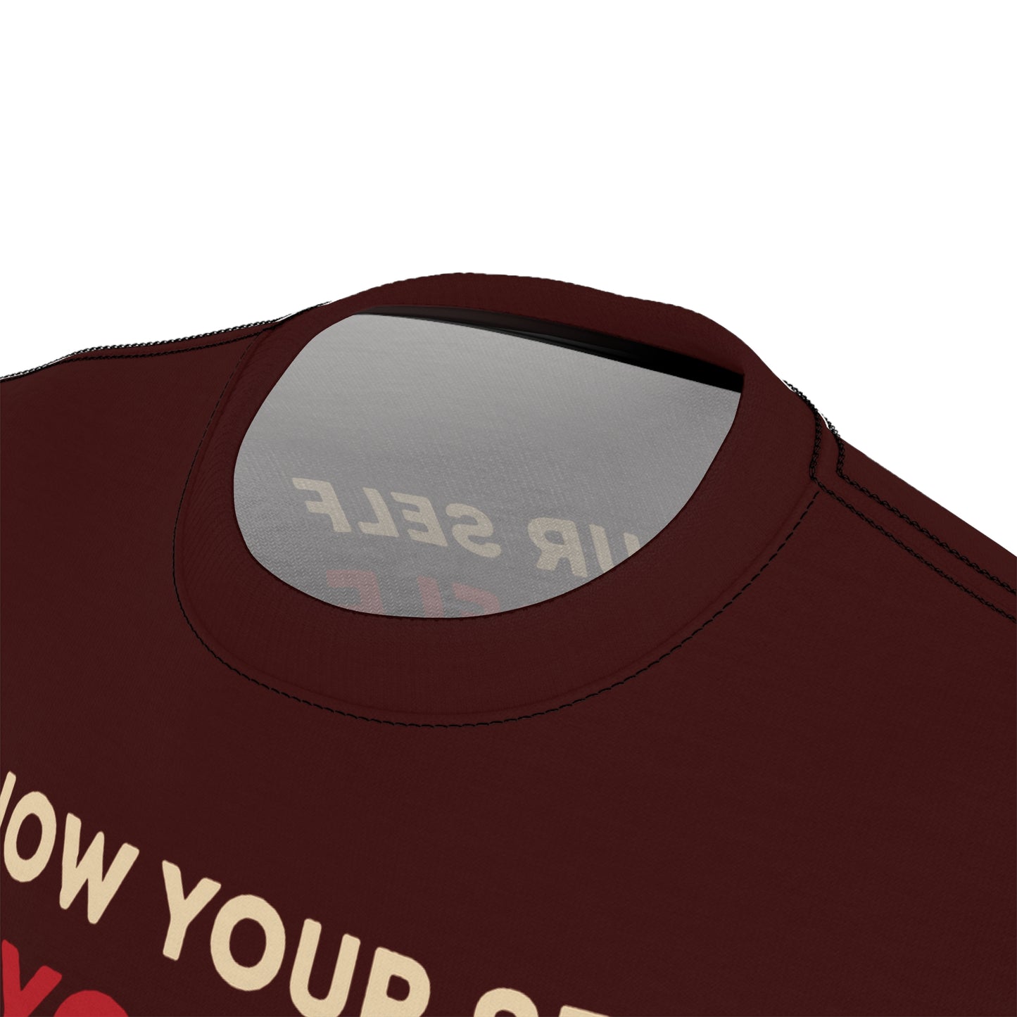"Know Your Self", Unisex T-shirt (Mahogany)