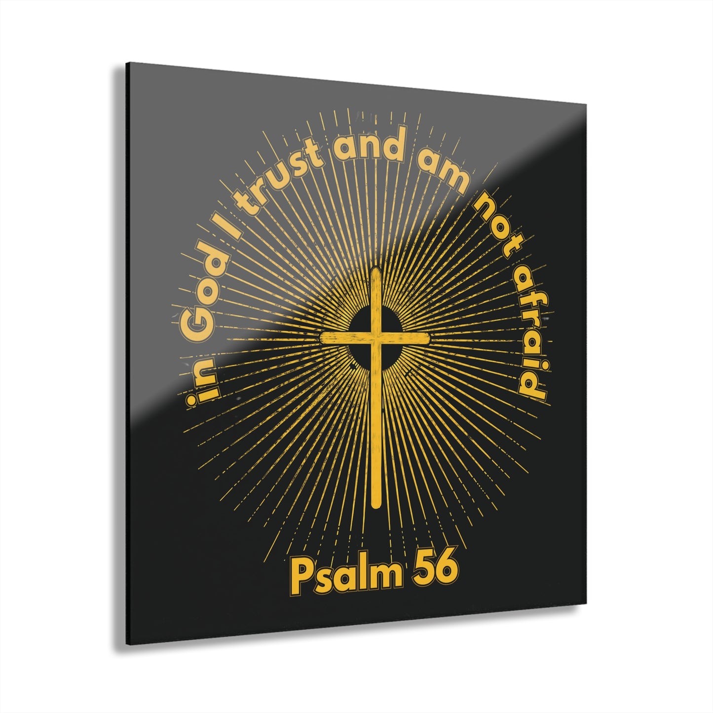 "Psalm 56", Acrylic Wall Print (French Cleat Hanging) (Void Black)