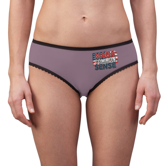 "MAGA Common Sense" #01, Women's Briefs (Mountbatten Pink)