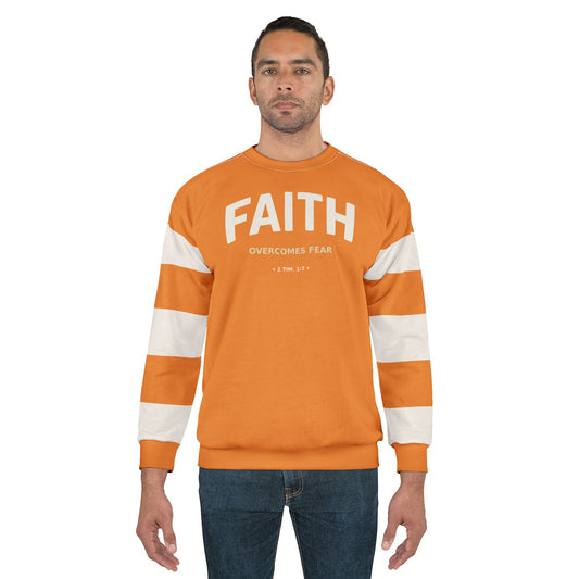 "Faith Overcomes Fear", Unisex Sweatshirt (Cadmium Orange)