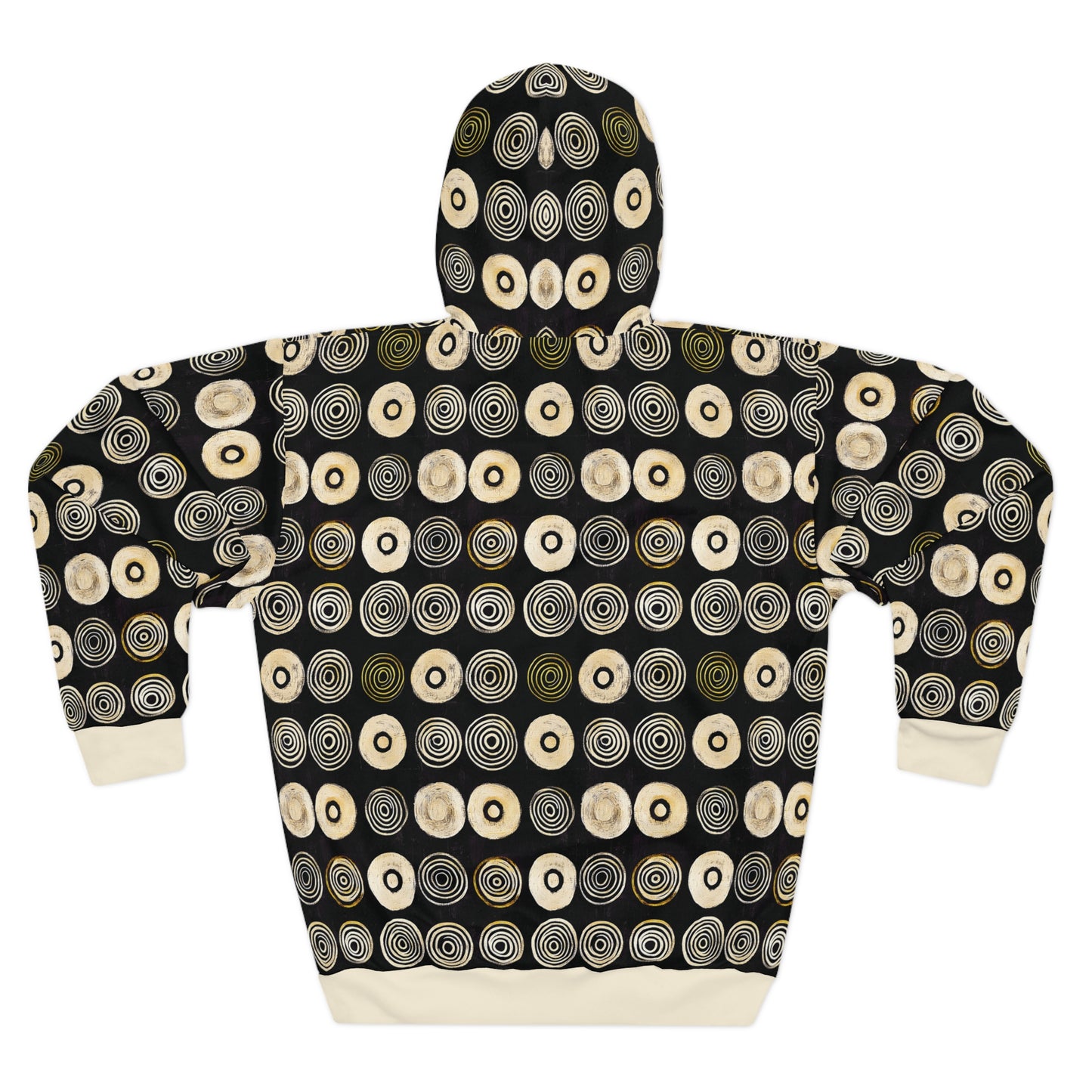 "Punk Polka", Unisex Wearable Art Pullover Hoodie (Iced Almond Cuffs)