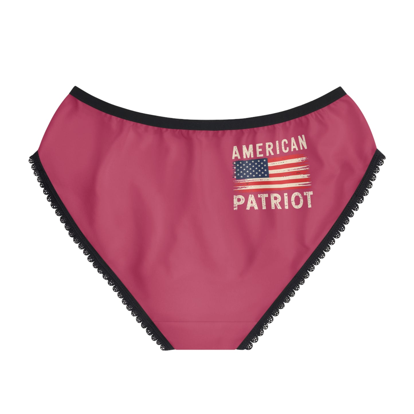"American Patriot" with Flag #02, Women's Briefs (Steel Pink)