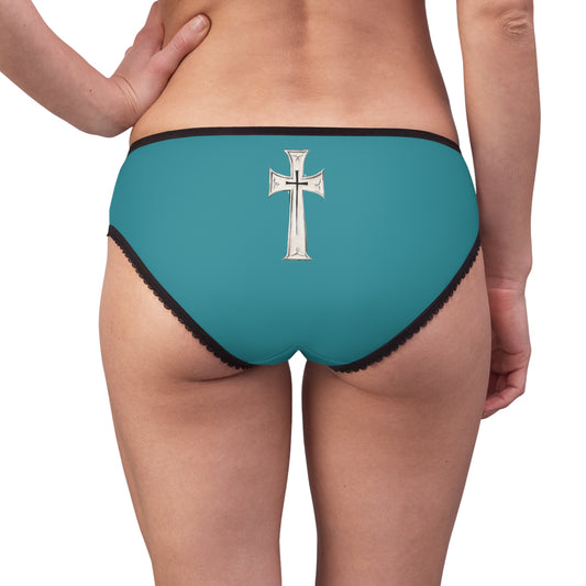"First Darkness Then Comes Light" #02, Women's Briefs (Columba Blue)