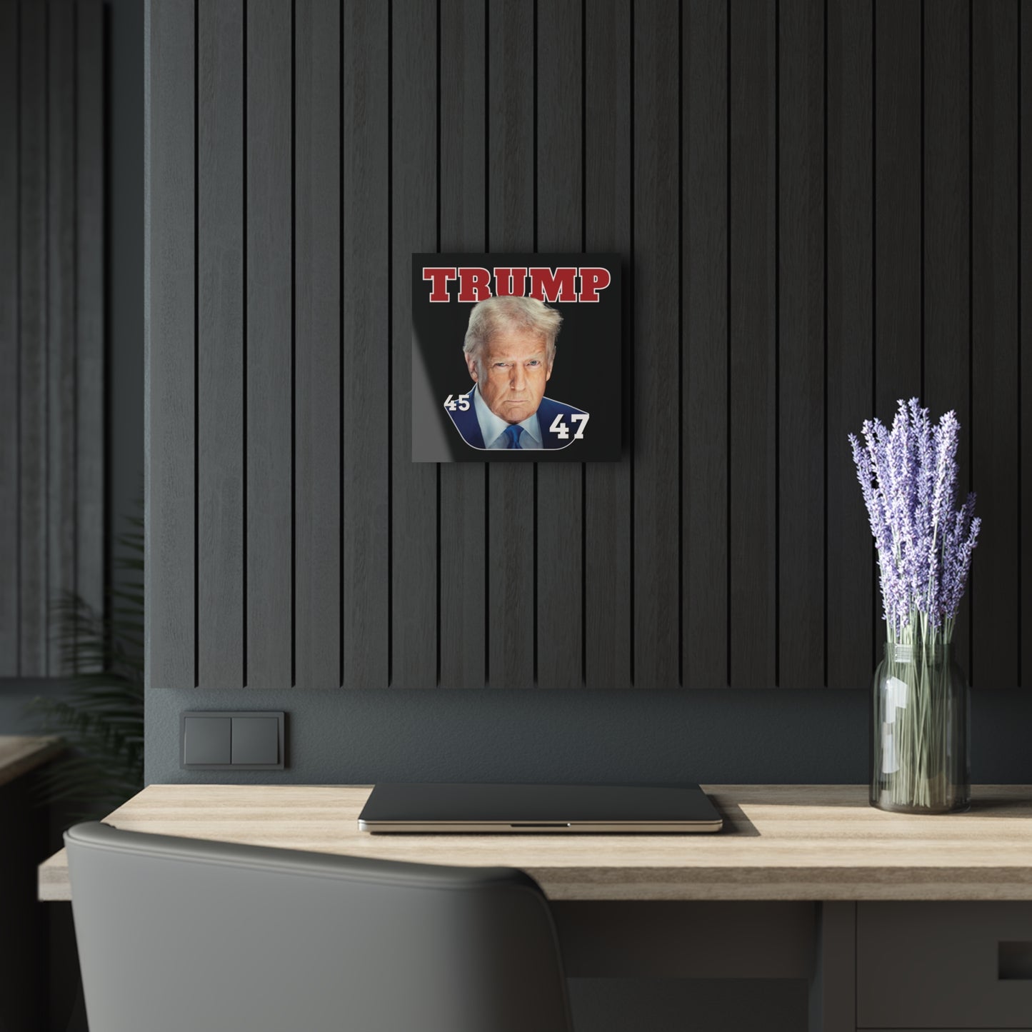 "Trump 45-47", Acrylic Wall Prints (French Cleat Hanging) (Void Black)