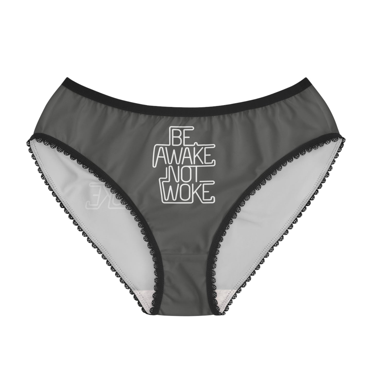 "Be Awake Not Woke" #1, Women's Briefs (Panzer Grey)