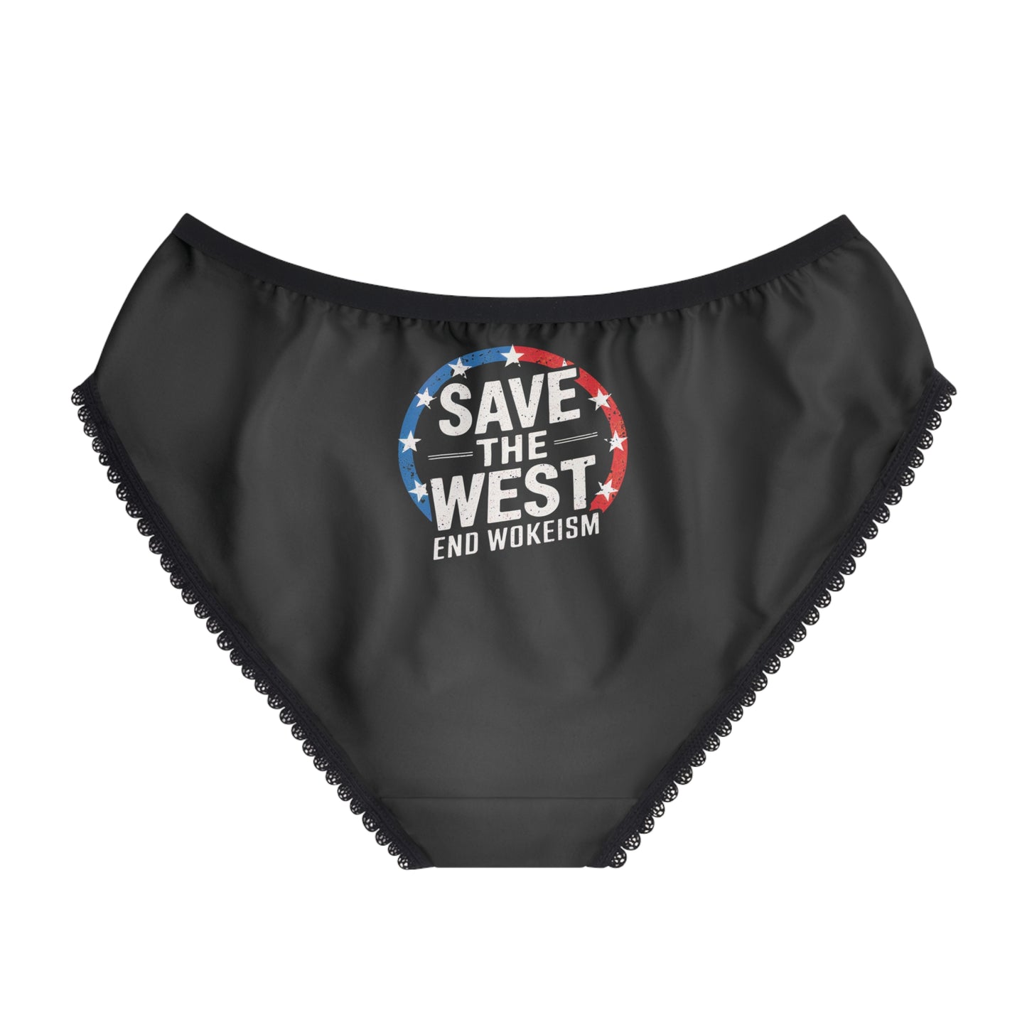 "Save the West - End Wokeism", Women's Briefs (Moonless Black)