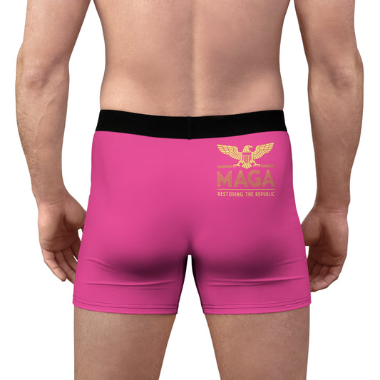 "MAGA - Restoring the Republic", Men's Boxer Briefs (Hot Pink)