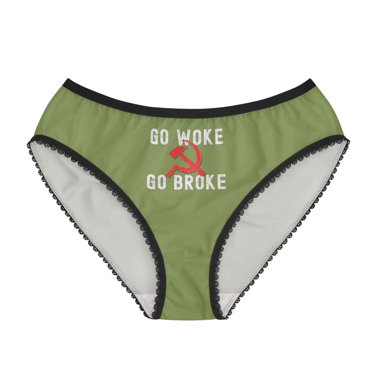 "Go Woke Go Broke (Communist)", Women's Briefs (Zesty Apple)