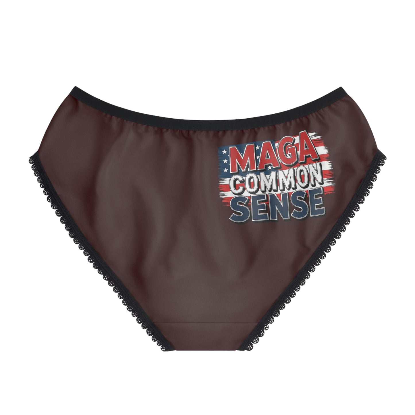 "MAGA Common Sense" #01, Women's Briefs (Mahogany)