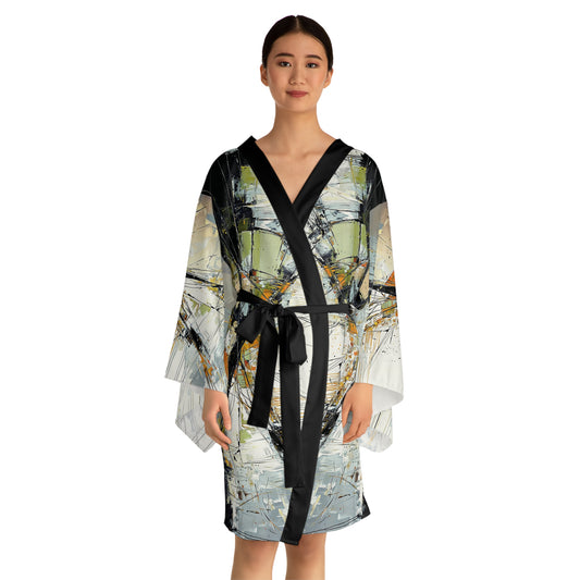 "Abstract 548", Long Sleeve Kimono Robe