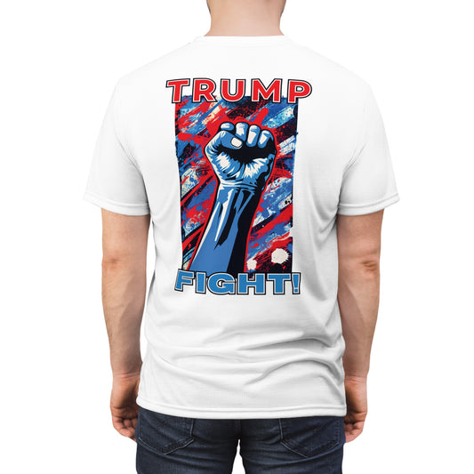 "TRUMP FIGHT!", Unisex White T-shirt