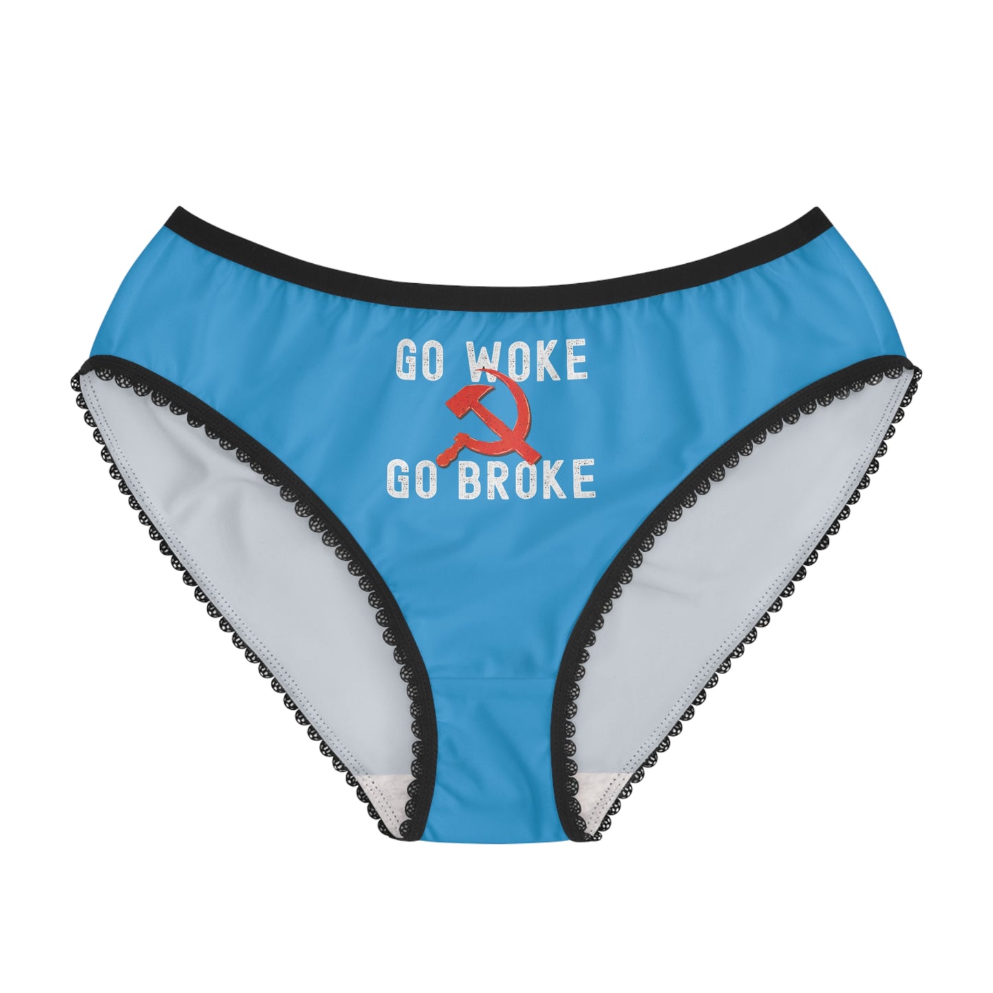 "Go Woke Go Broke (Communist)", Women's Briefs (Democrat Blue)